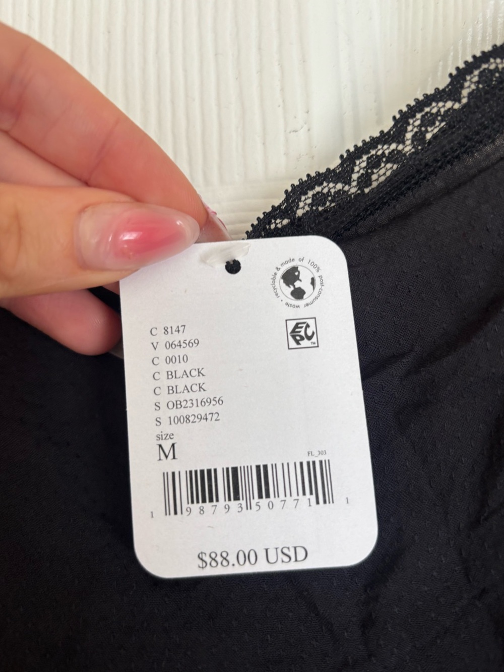 NWT Free People “Sunday Candy” Black Mini Lace Slip Dress - Picture 6 of 6